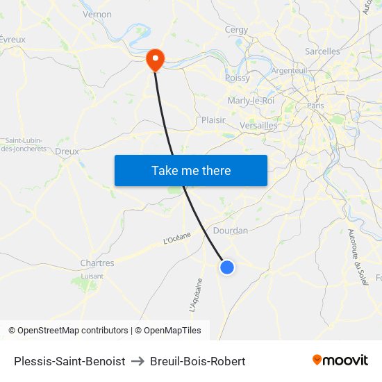 Plessis-Saint-Benoist to Breuil-Bois-Robert map