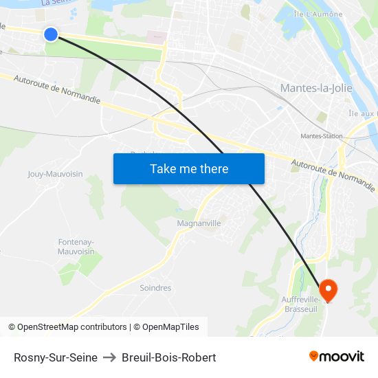 Rosny-Sur-Seine to Breuil-Bois-Robert map