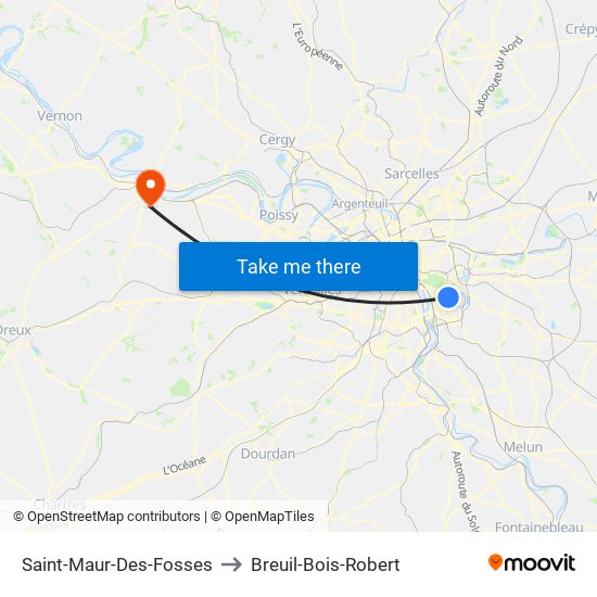 Saint-Maur-Des-Fosses to Breuil-Bois-Robert map