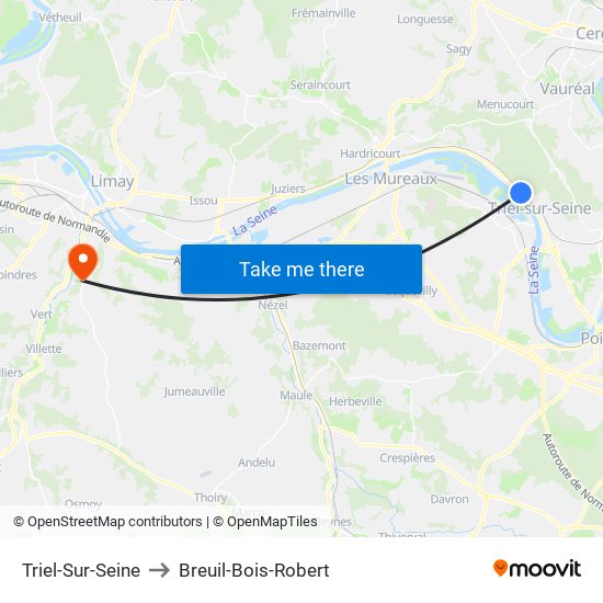 Triel-Sur-Seine to Breuil-Bois-Robert map