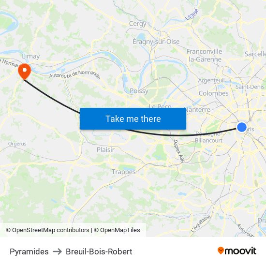 Pyramides to Breuil-Bois-Robert map
