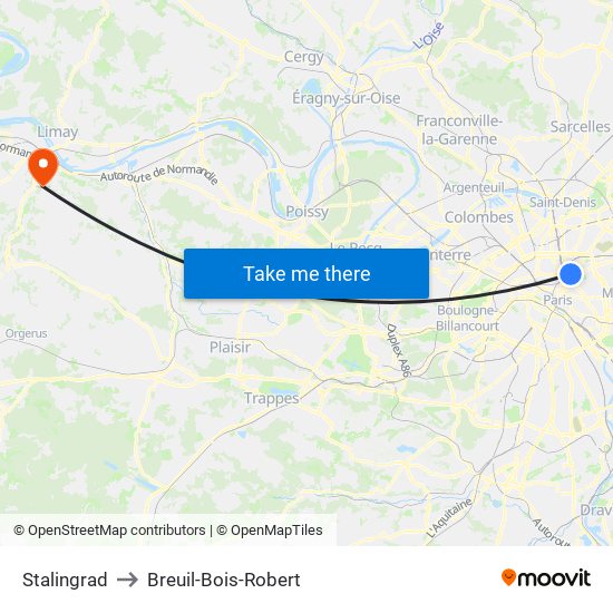 Stalingrad to Breuil-Bois-Robert map