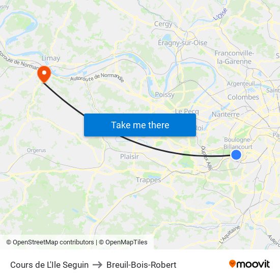 Cours de L'Ile Seguin to Breuil-Bois-Robert map