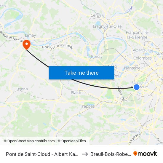 Pont de Saint-Cloud - Albert Kahn to Breuil-Bois-Robert map