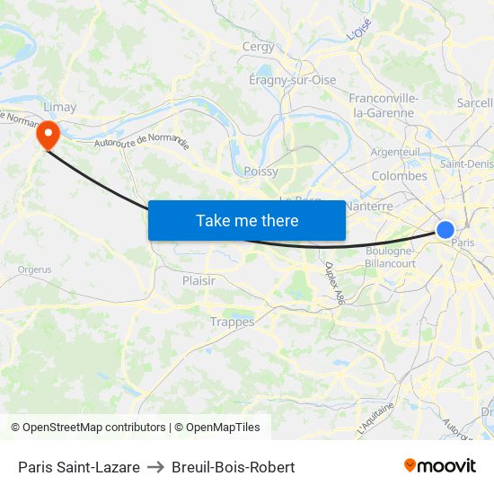 Paris Saint-Lazare to Breuil-Bois-Robert map