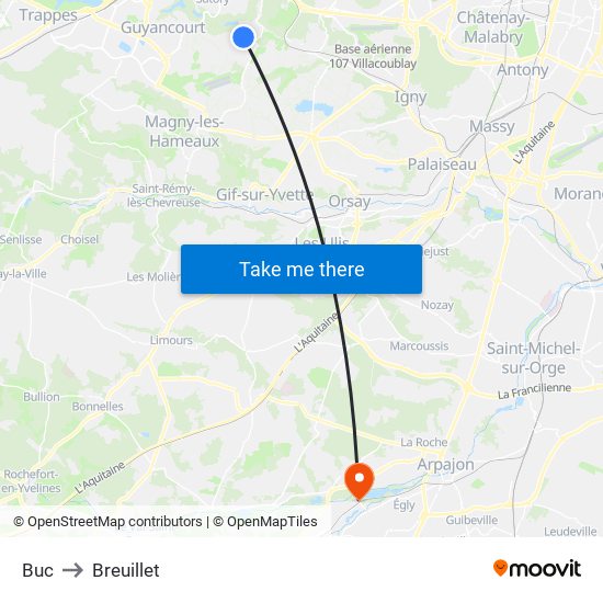 Buc to Breuillet map
