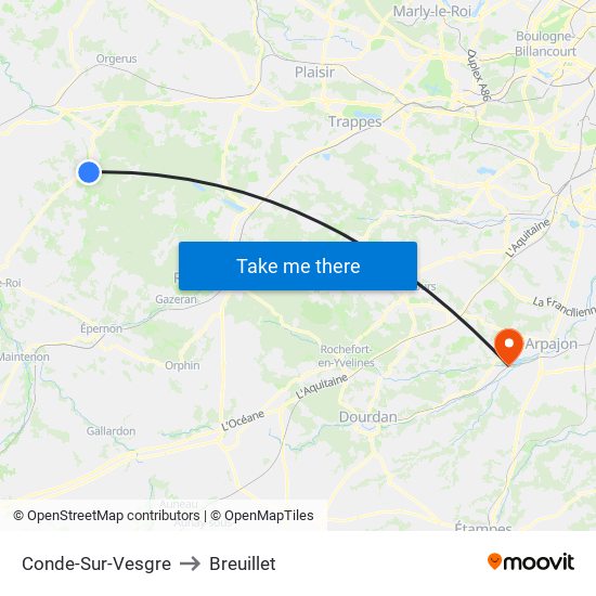 Conde-Sur-Vesgre to Breuillet map