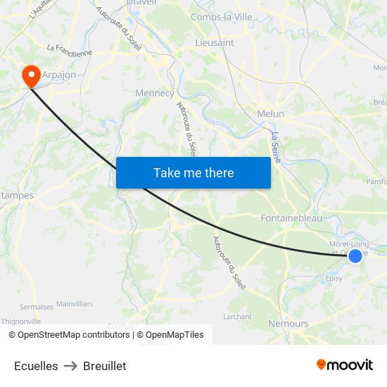 Ecuelles to Breuillet map