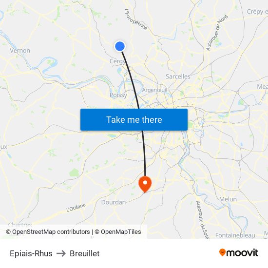 Epiais-Rhus to Breuillet map
