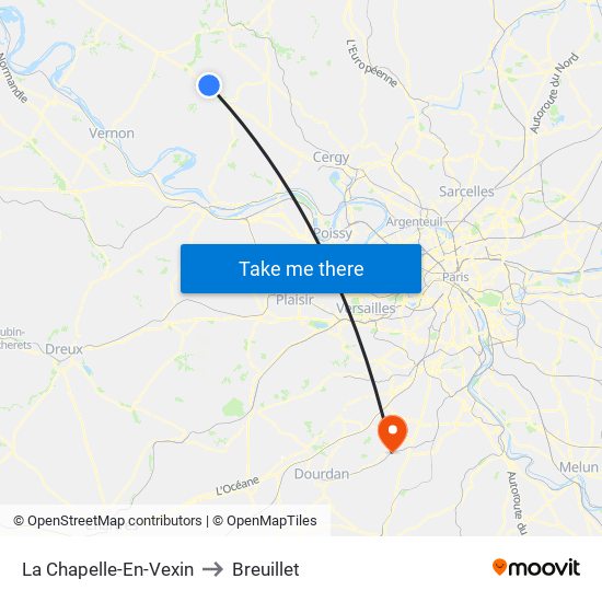 La Chapelle-En-Vexin to Breuillet map