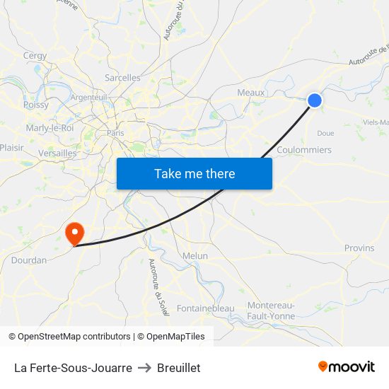 La Ferte-Sous-Jouarre to Breuillet map