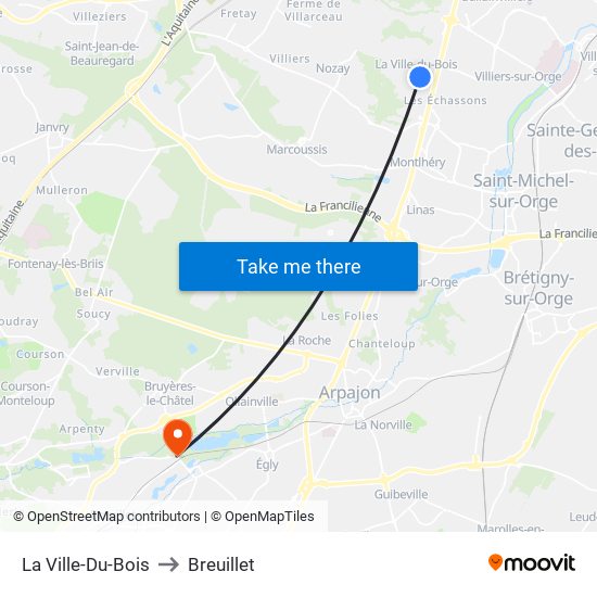 La Ville-Du-Bois to Breuillet map