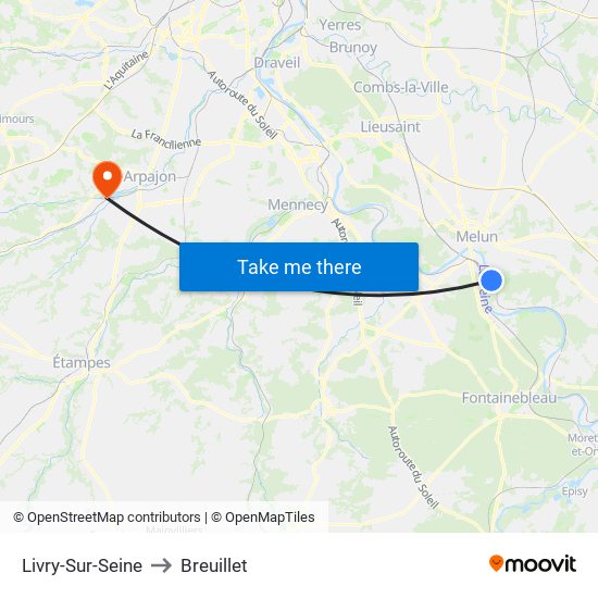 Livry-Sur-Seine to Breuillet map