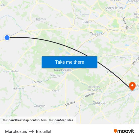 Marchezais to Breuillet map