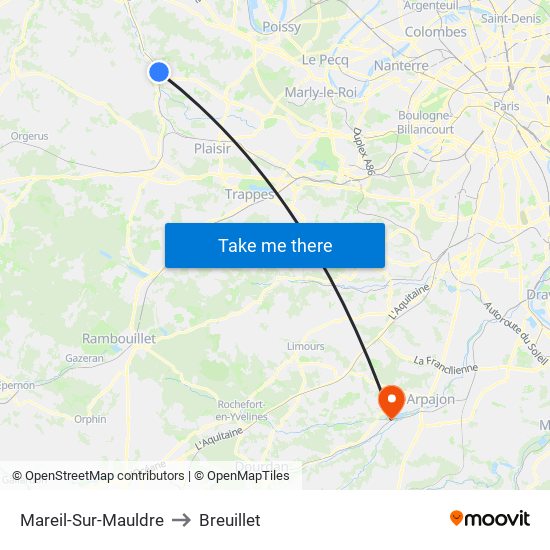 Mareil-Sur-Mauldre to Breuillet map