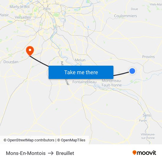 Mons-En-Montois to Breuillet map