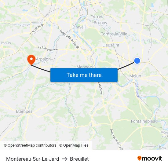 Montereau-Sur-Le-Jard to Breuillet map