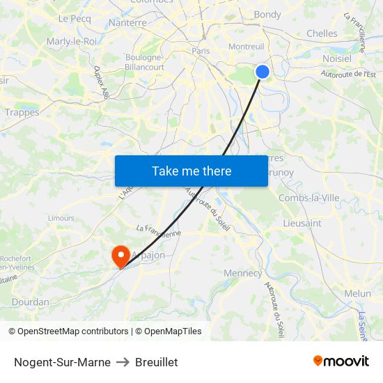 Nogent-Sur-Marne to Breuillet map