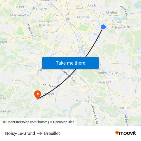 Noisy-Le-Grand to Breuillet map