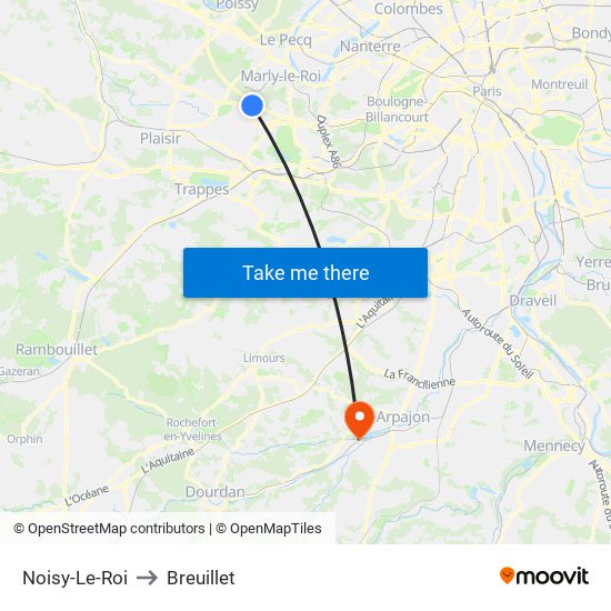 Noisy-Le-Roi to Breuillet map