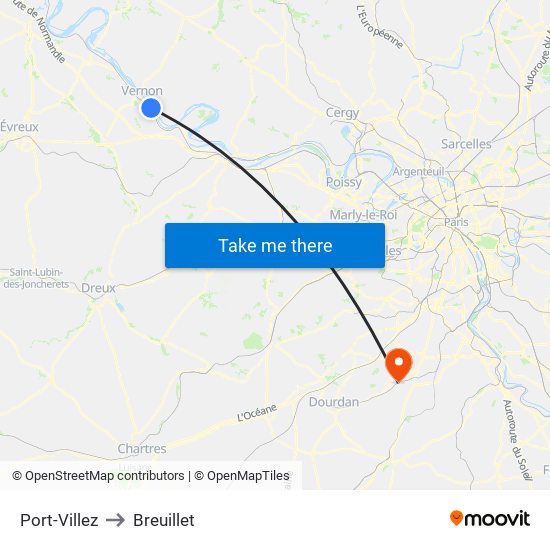 Port-Villez to Breuillet map