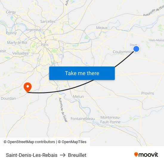 Saint-Denis-Les-Rebais to Breuillet map
