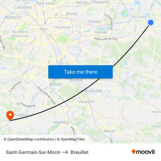 Saint-Germain-Sur-Morin to Breuillet map
