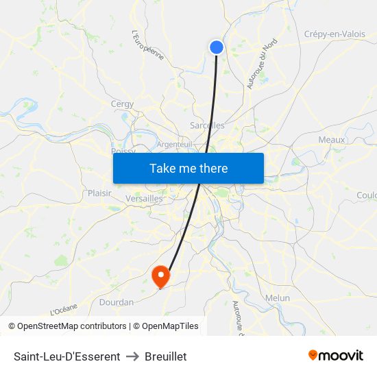 Saint-Leu-D'Esserent to Breuillet map