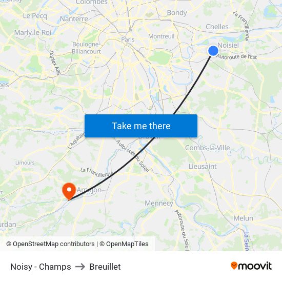 Noisy - Champs to Breuillet map