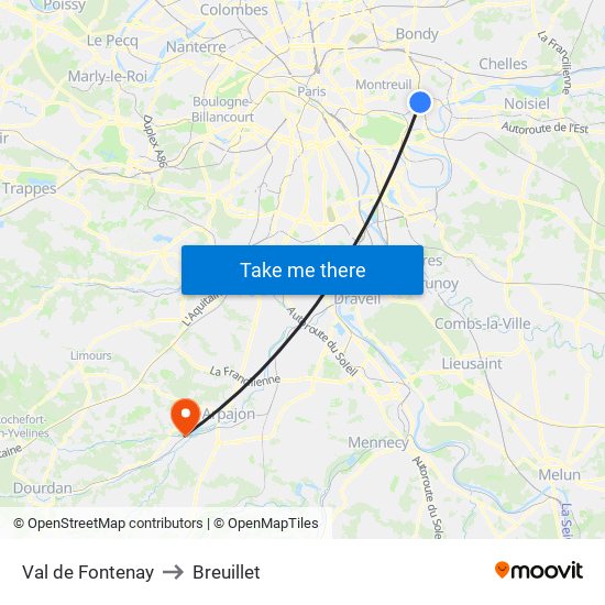 Val de Fontenay to Breuillet map