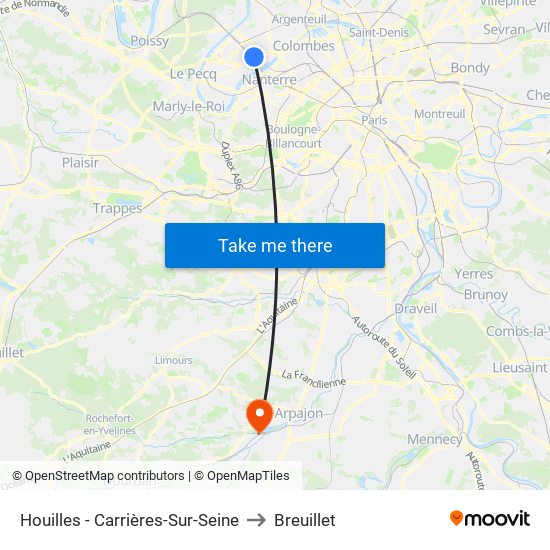 Houilles - Carrières-Sur-Seine to Breuillet map