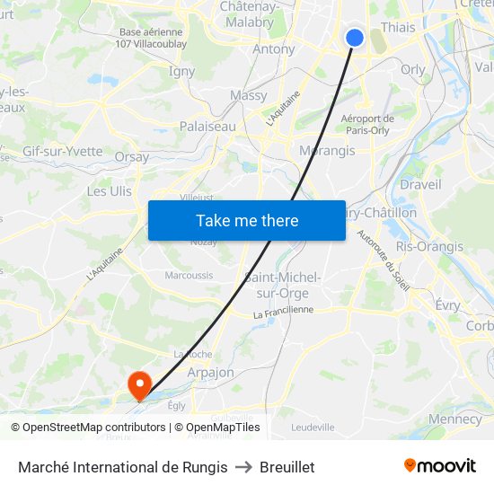 Marché International de Rungis to Breuillet map