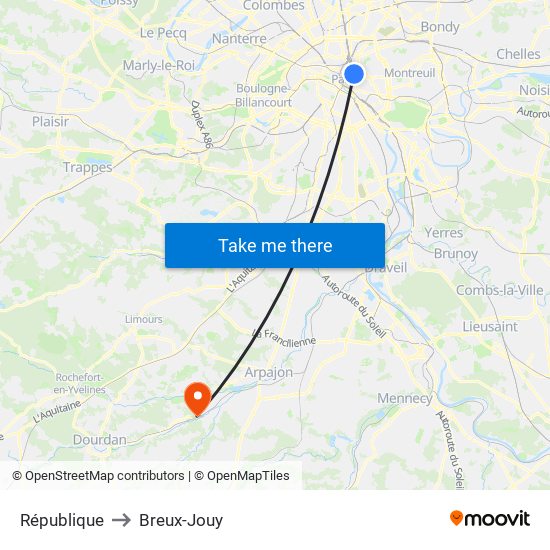 République to Breux-Jouy map