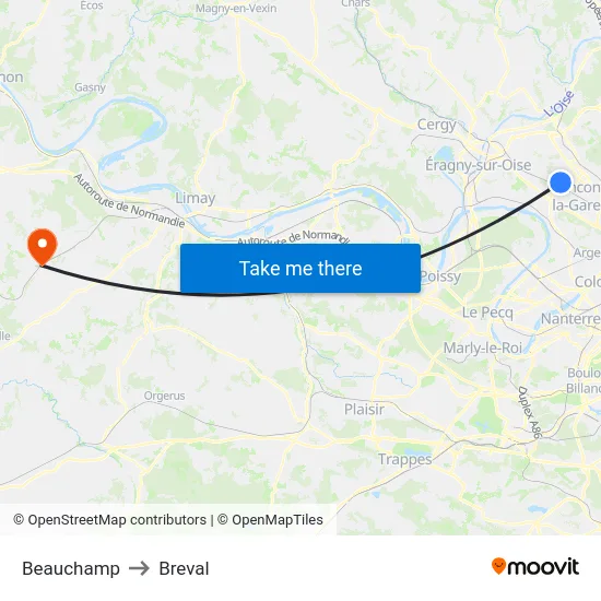 Beauchamp to Breval map