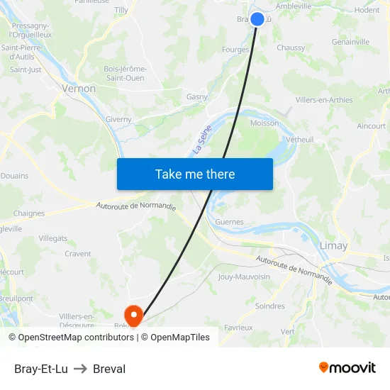 Bray-Et-Lu to Breval map