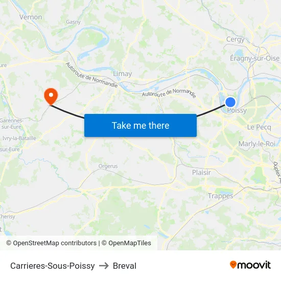 Carrieres-Sous-Poissy to Breval map