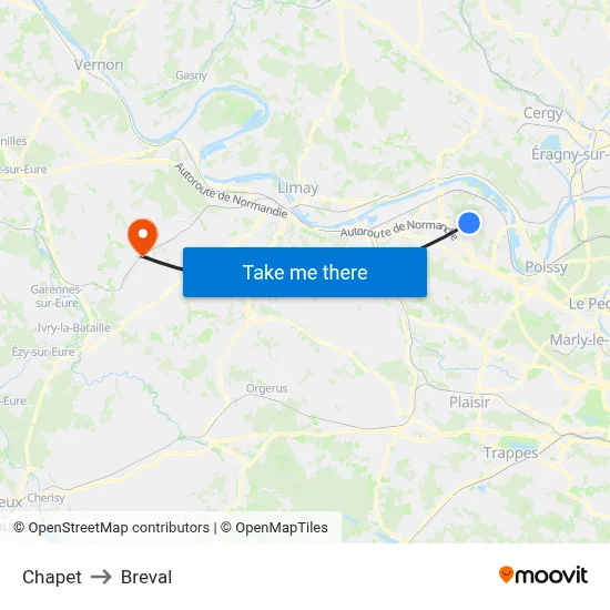 Chapet to Breval map