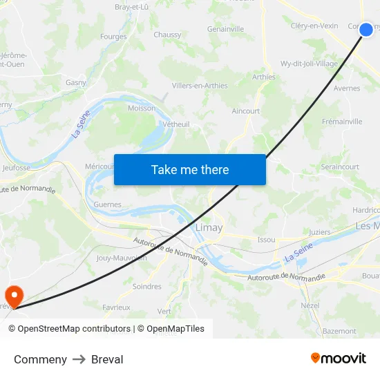 Commeny to Breval map