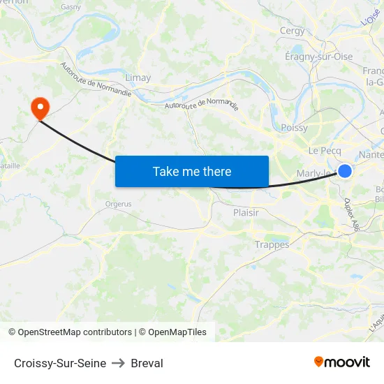 Croissy-Sur-Seine to Breval map