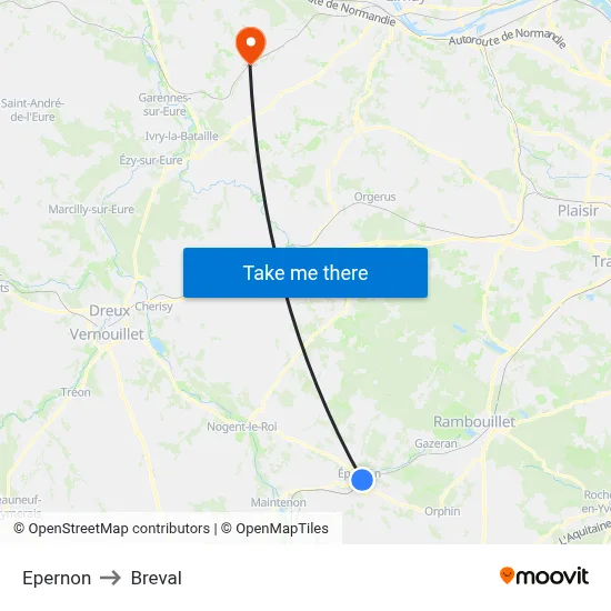 Epernon to Breval map