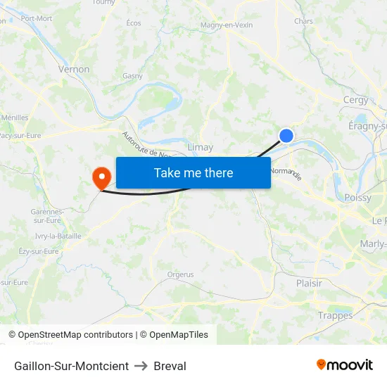 Gaillon-Sur-Montcient to Breval map