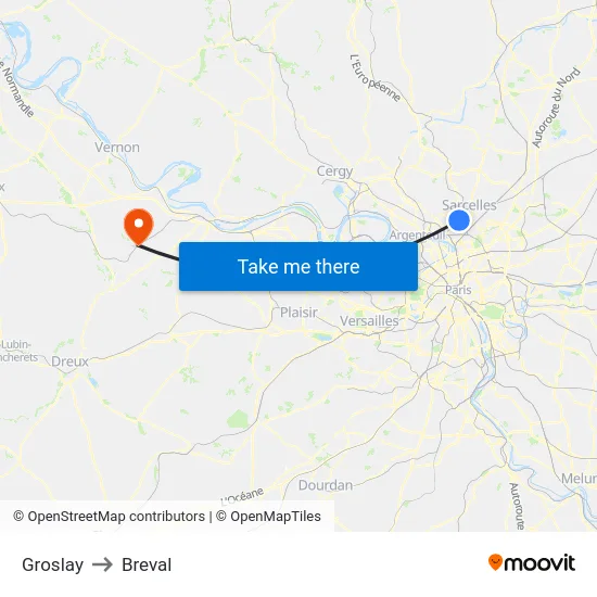 Groslay to Breval map