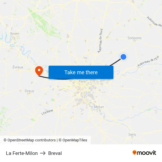 La Ferte-Milon to Breval map