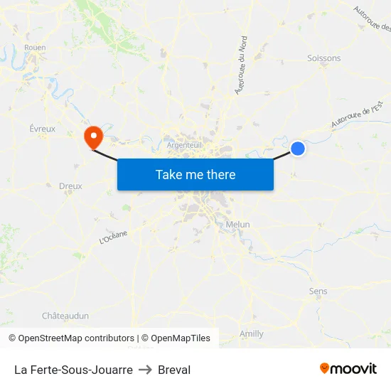 La Ferte-Sous-Jouarre to Breval map