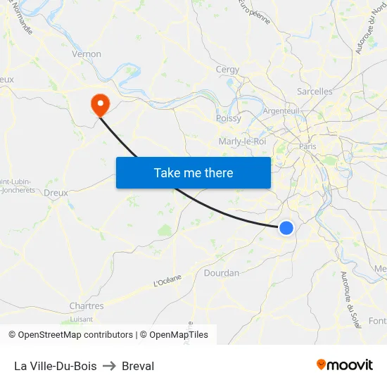 La Ville-Du-Bois to Breval map