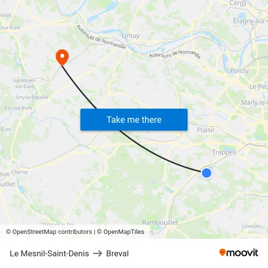 Le Mesnil-Saint-Denis to Breval map