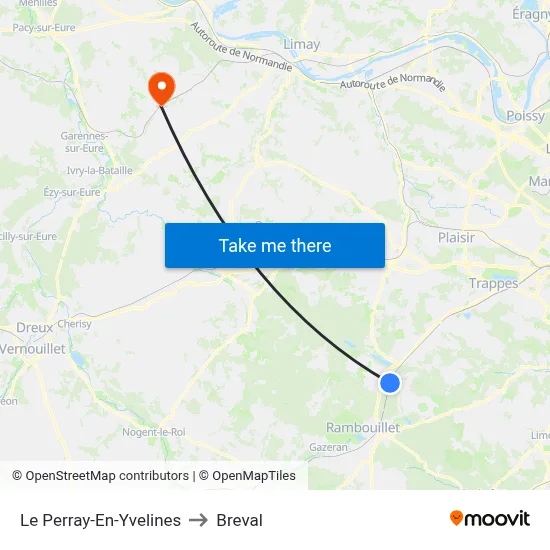 Le Perray-En-Yvelines to Breval map