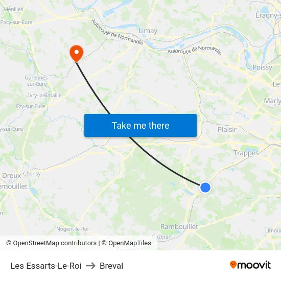 Les Essarts-Le-Roi to Breval map