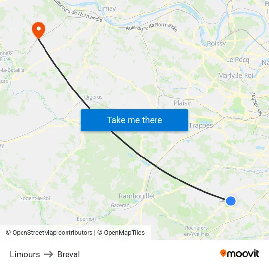 Limours to Breval map
