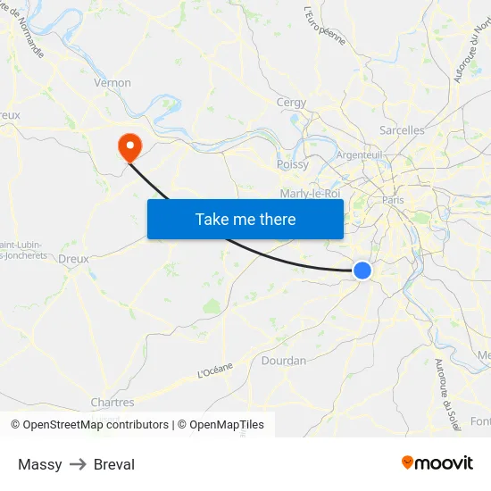 Massy to Breval map